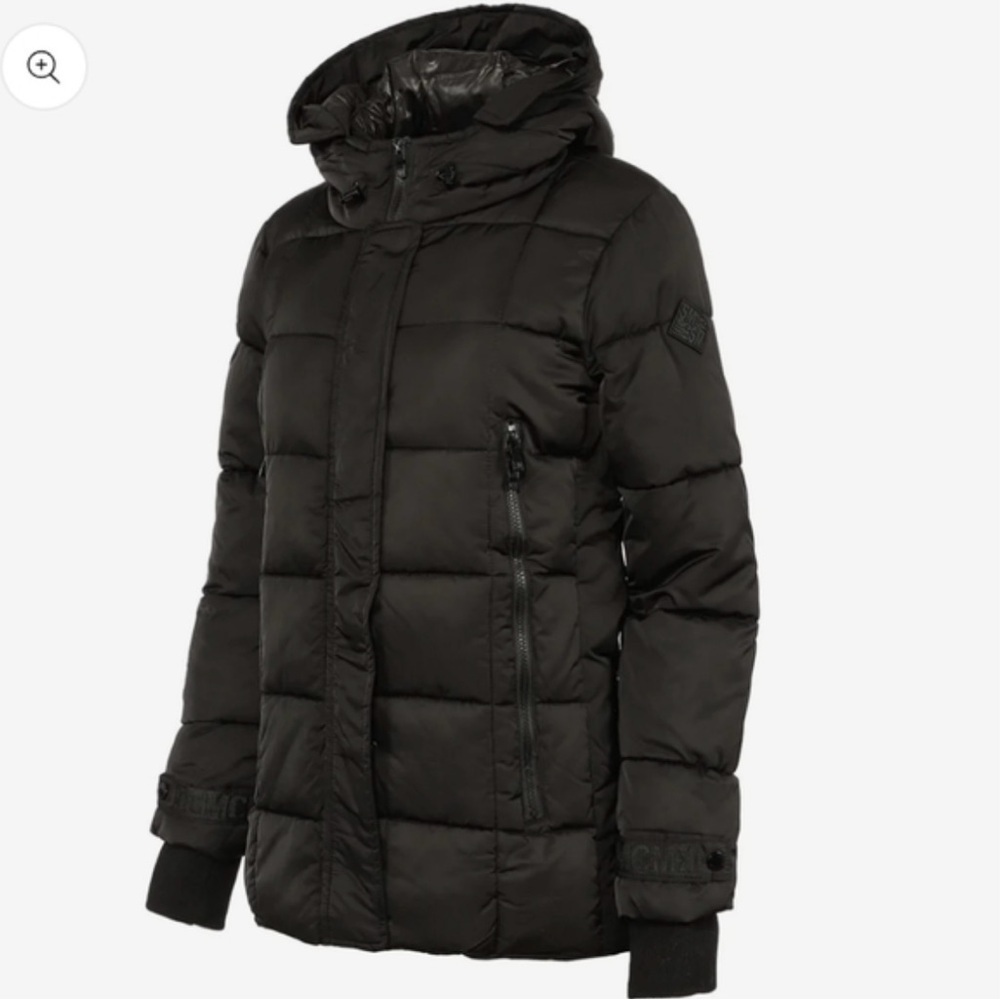 Steve Madden black Hooded Puffer Jacket NWOT